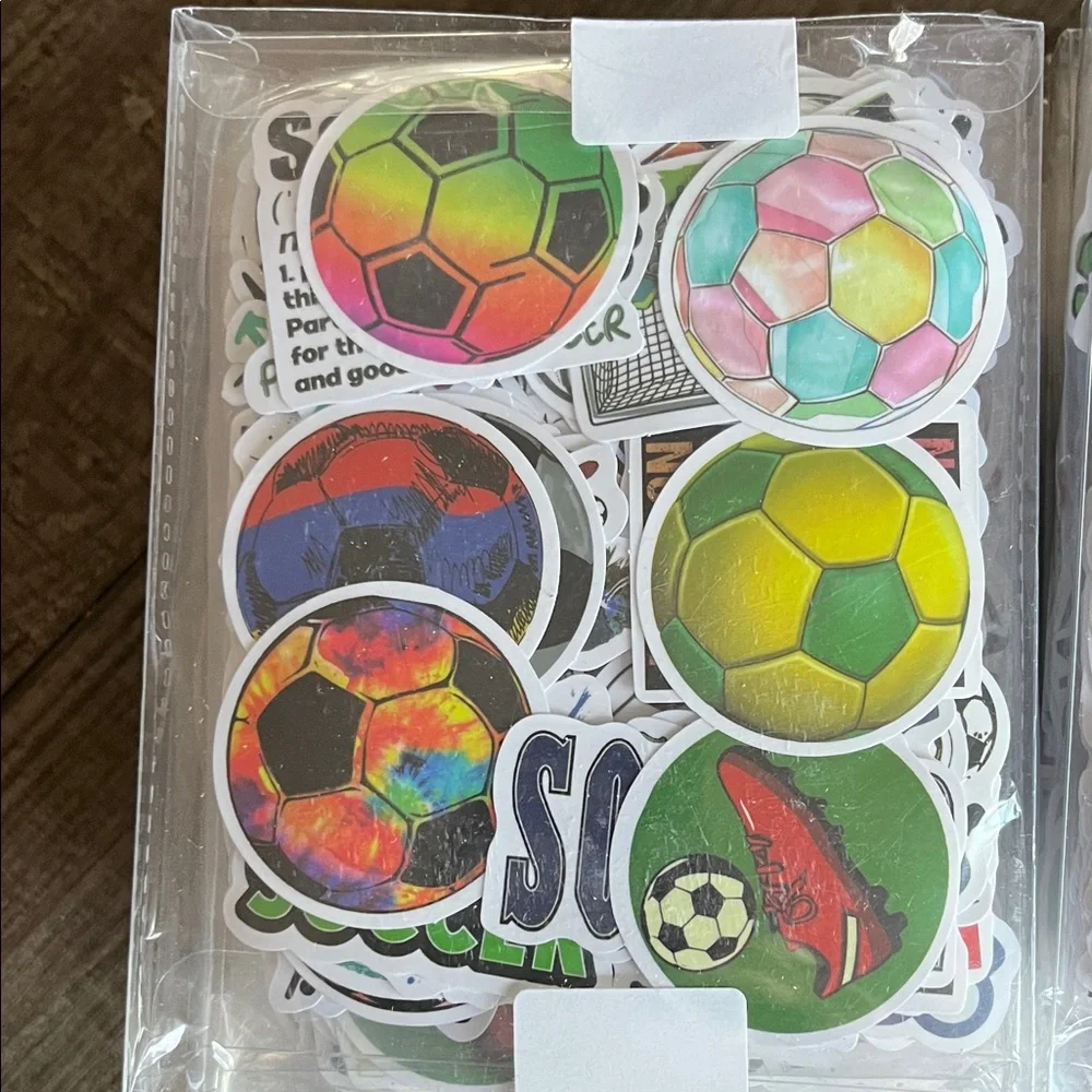 300 piece Colorful Soccer Ball Sticker Set. Lot of 24